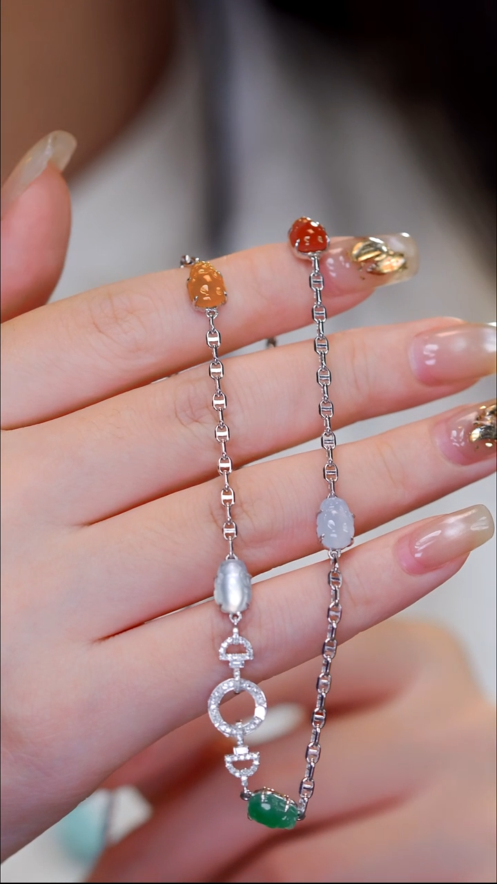 套链18K金镶嵌翡翠32