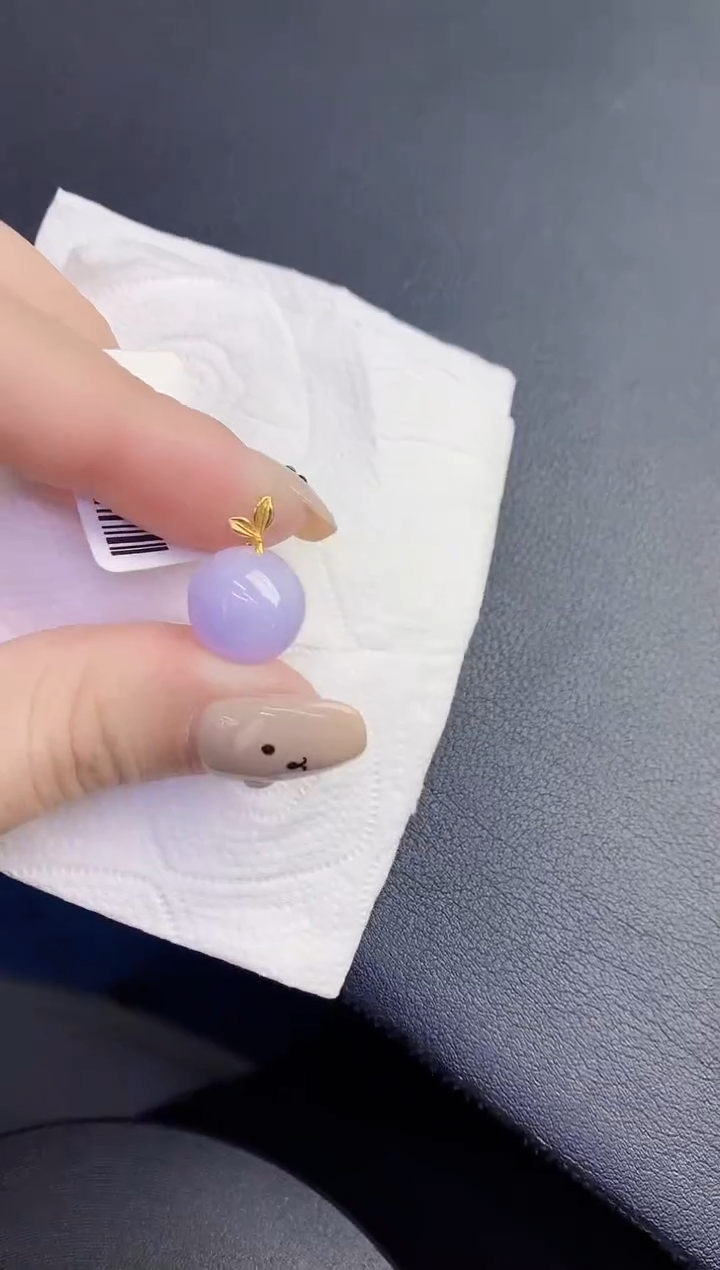 颈饰18K金镶嵌翡翠缅甸天然翡翠A货