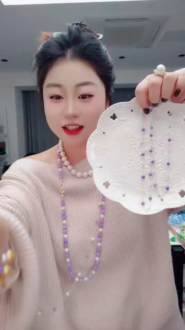 颈饰未镶嵌淡水珍珠3001紫色满天星