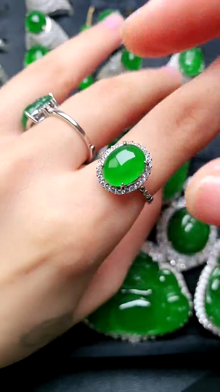 【闪购商品】翡翠戒指未镶嵌蛋面女戒