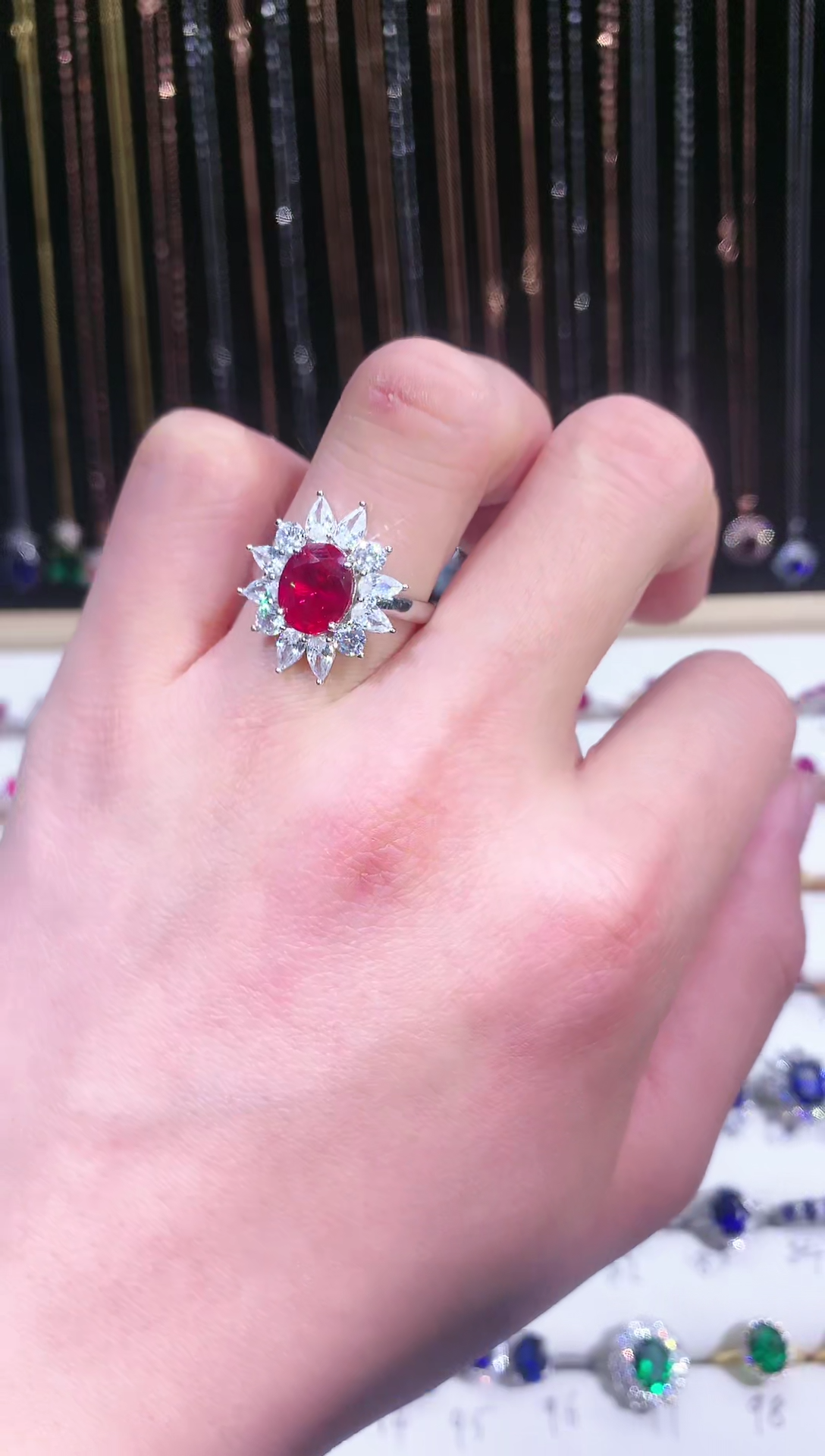 【闪购商品】红宝石戒指银S925镶嵌1111