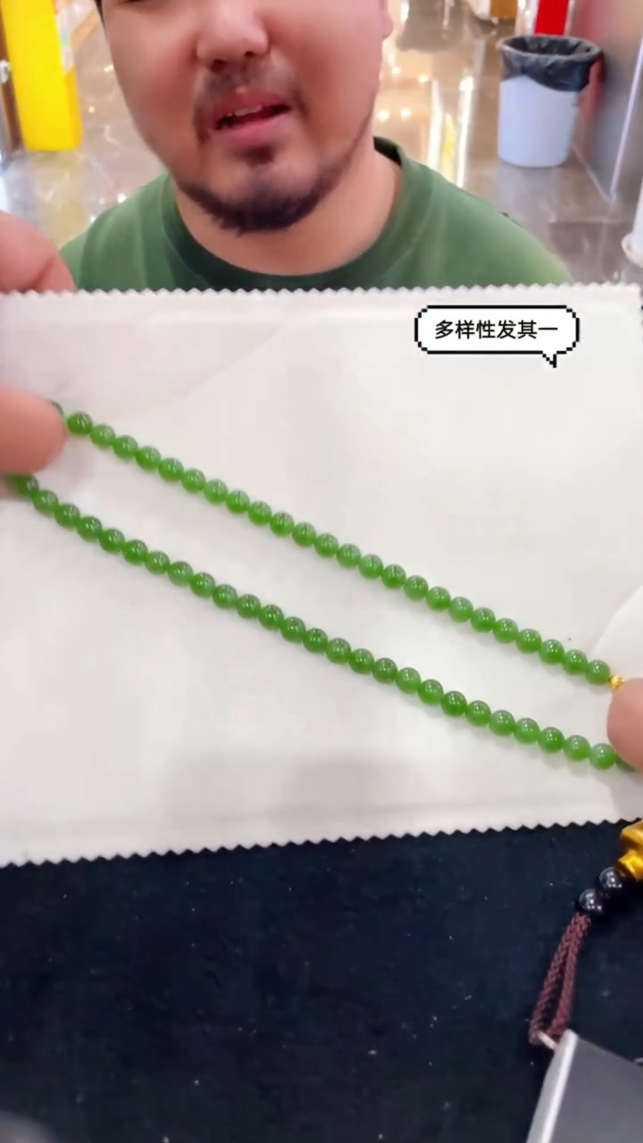 定制和田玉银S925镶嵌101128T08-3A8-俄碧项链-多样性发其一