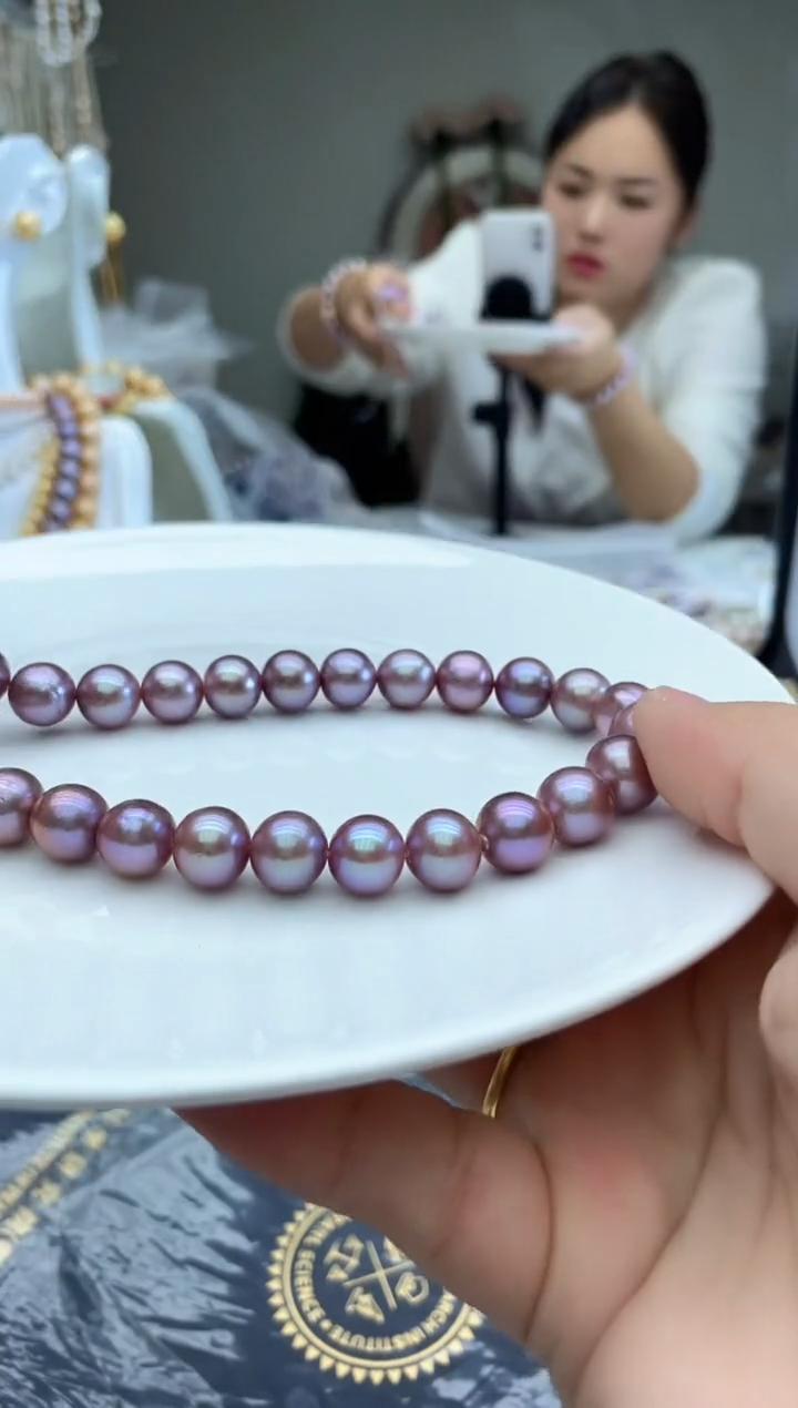 紫色系项链 9-11mm                   