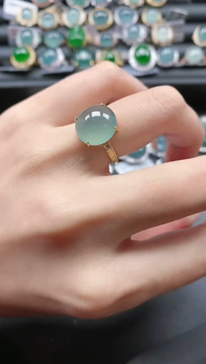 【闪购商品】翡翠戒指银S925镶嵌5151