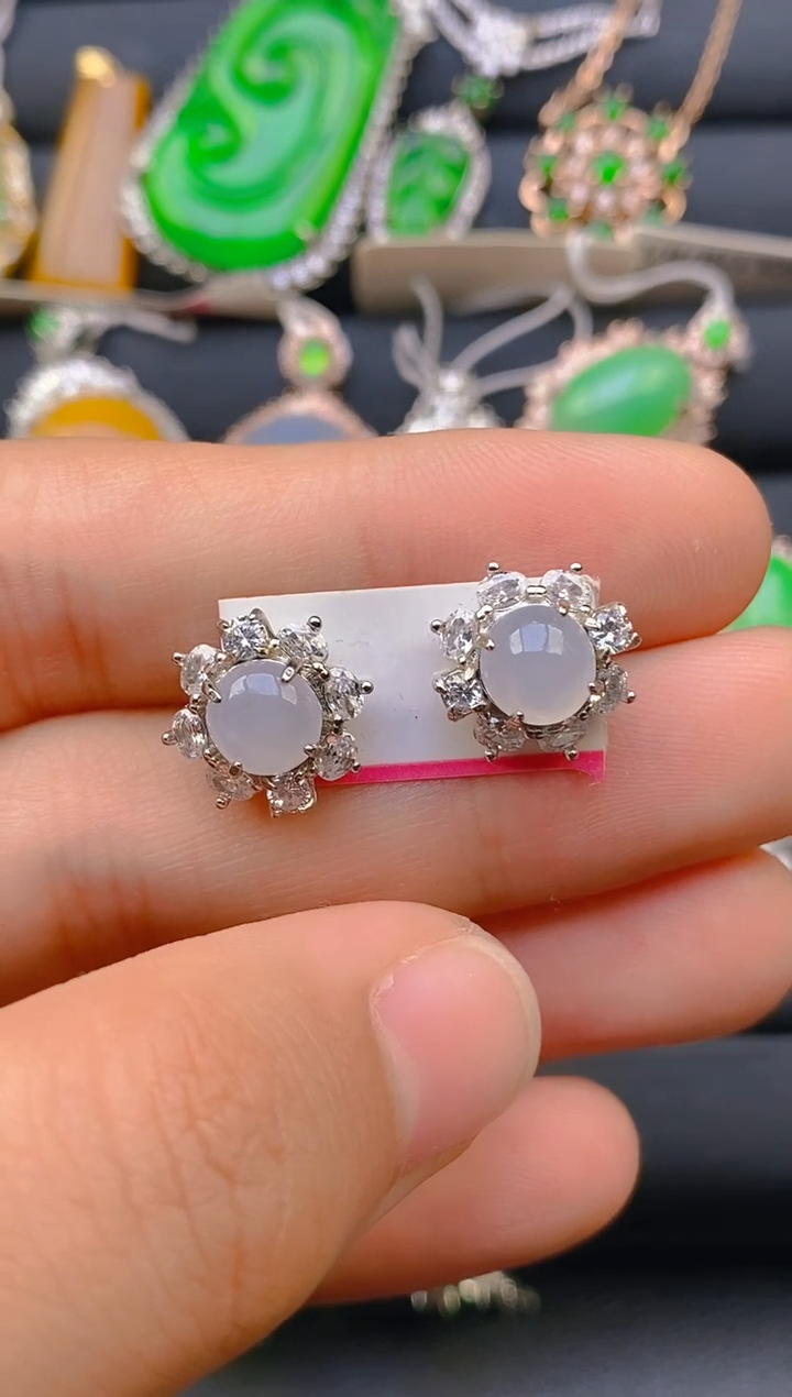 【闪购商品】翡翠戒指银S925镶嵌天然A货翡翠1