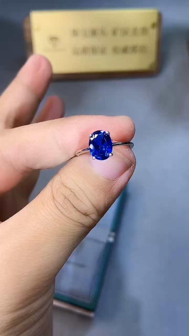 【闪购商品】蓝宝石戒指银S925镶嵌354