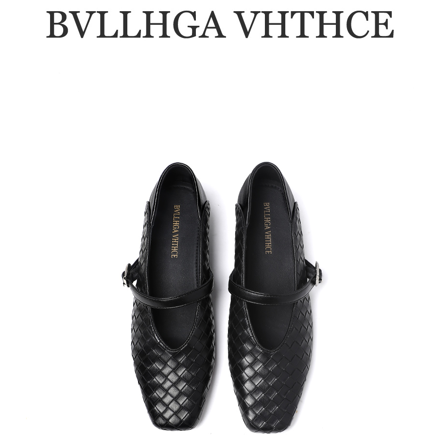 BVLLHGA VHTHCE新款法式经典手工编织时尚百搭低跟休闲女鞋 02BV