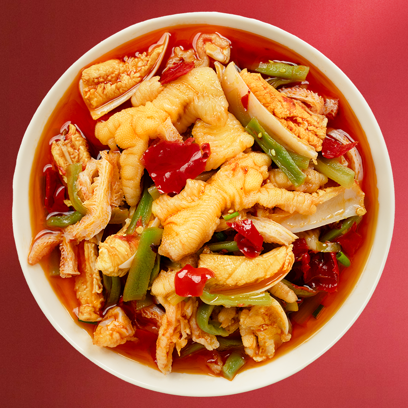 【4斤装】川香/椒麻无骨鸡爪柠檬酸辣味大杂烩含贡菜鸡脚筋即食夜宵