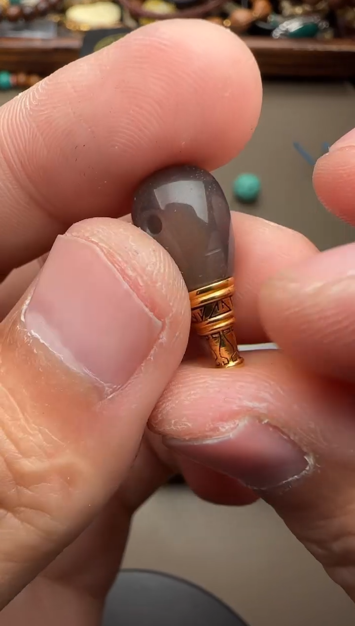 【闪购商品】玛瑙/玉髓三通足金镶嵌三通832134135318