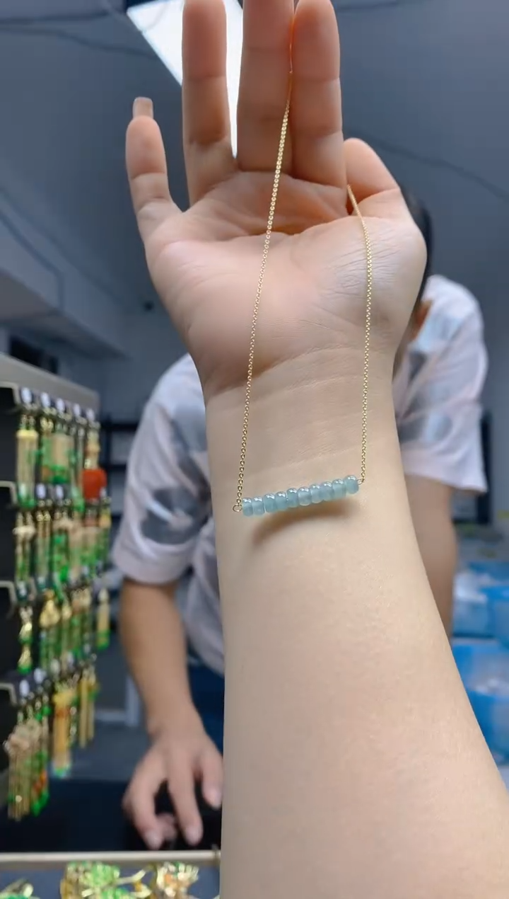 【闪购商品】翡翠耳饰合金042翡翠锁骨链