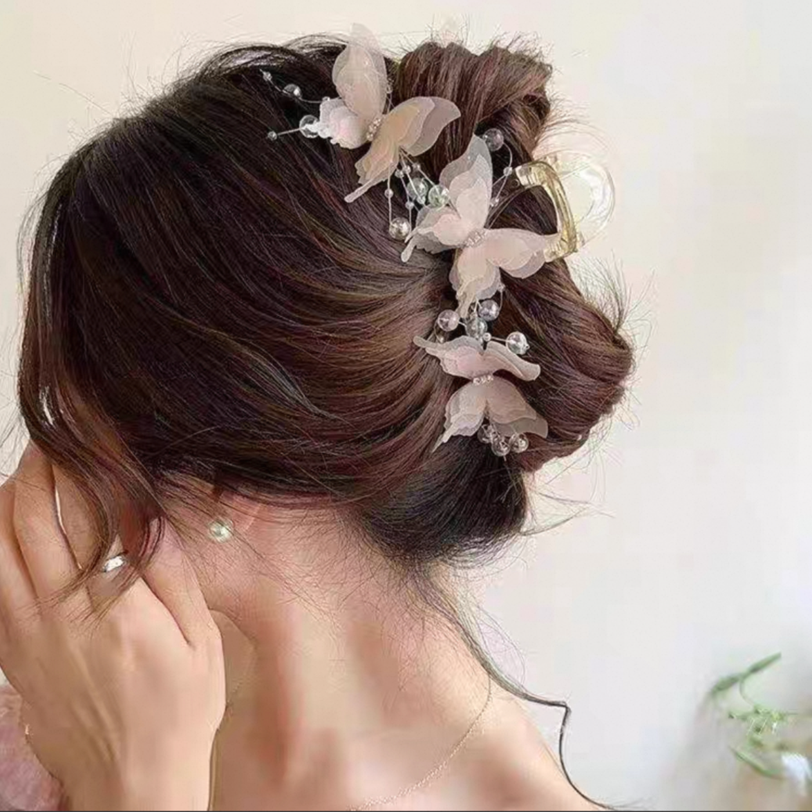 蝴蝶抓夹女大号新款高级感甜美发夹后脑勺盘发夹子头饰1151