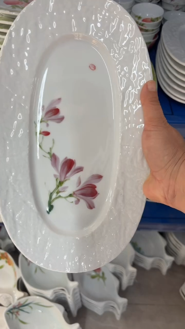 瓷片景德镇高温陶瓷食品级手绘釉中彩-手捏鱼盘