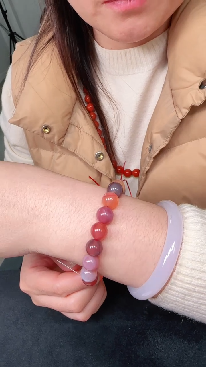 未镶嵌多样性发一件玛瑙/玉髓10mm多宝圆珠单圈 