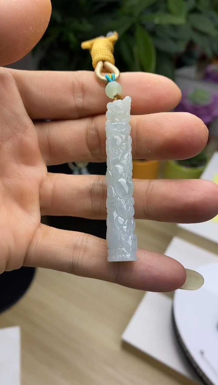 颈饰未镶嵌翡翠17天然缅甸翡翠A货龙柱