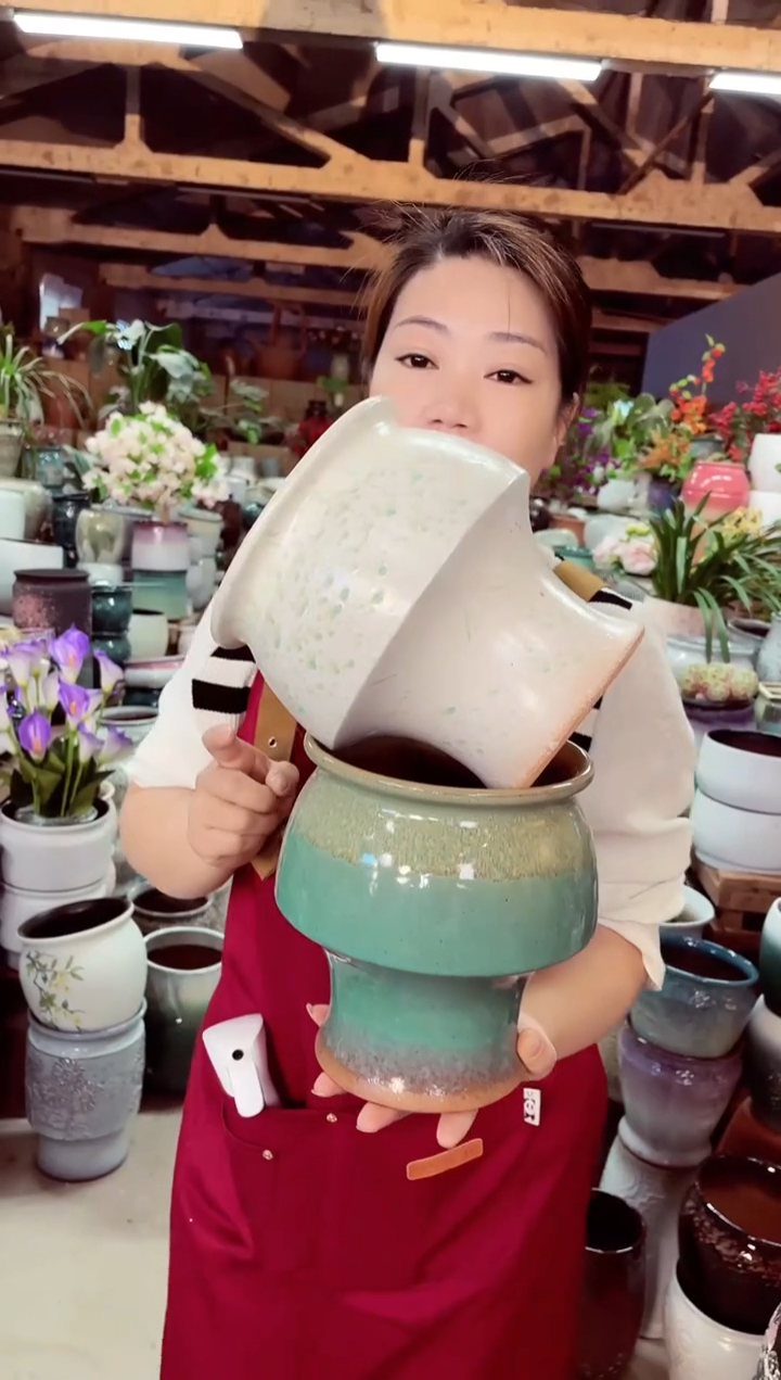 紫砂花盆高20口18