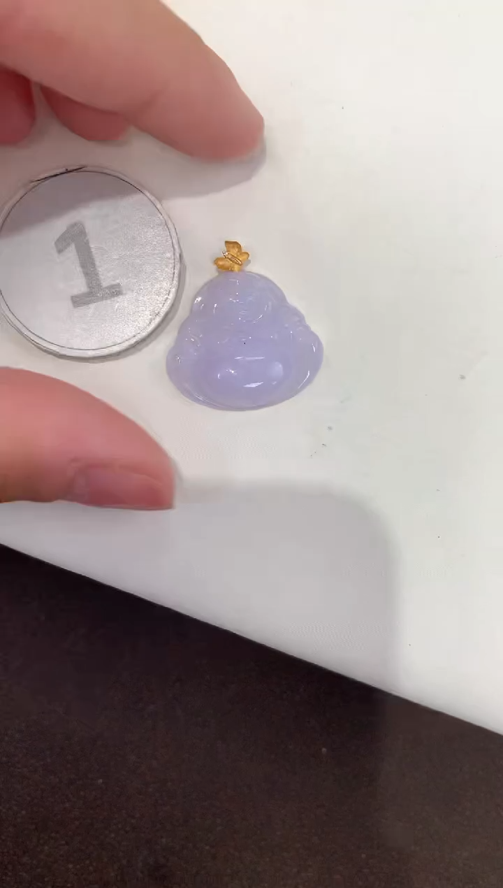 颈饰18K金镶嵌翡翠天然缅甸A货翡翠