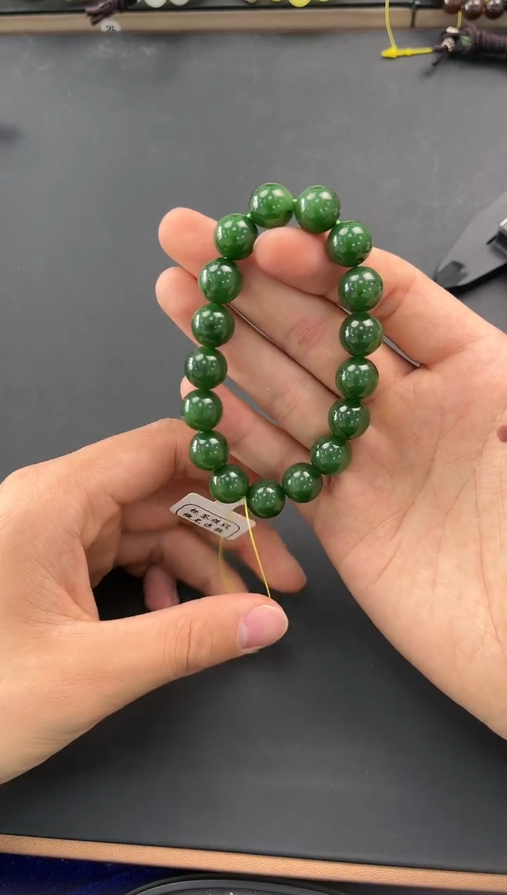 未镶嵌手串和田玉和田碧玉手串卡12微色差