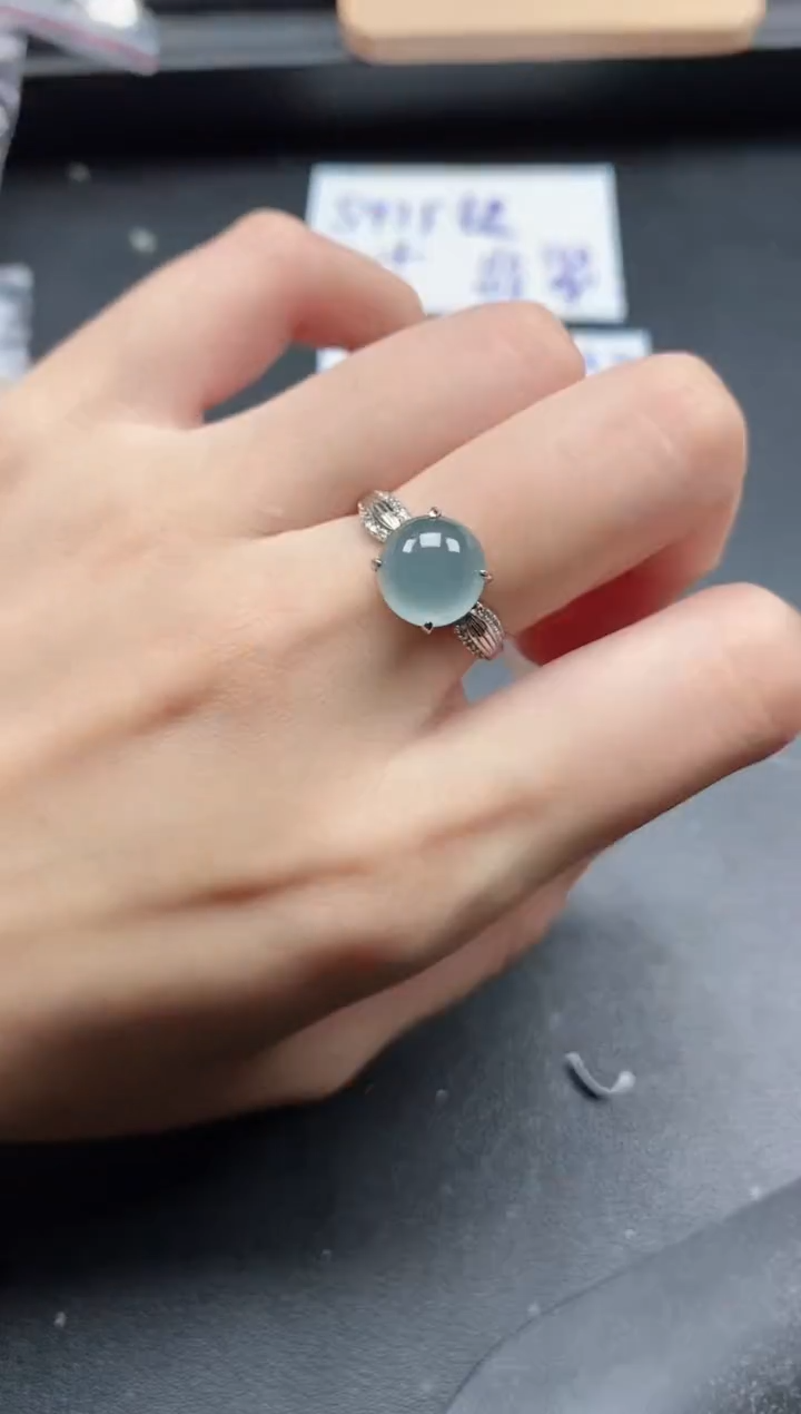 翡翠戒指银S925镶嵌511511