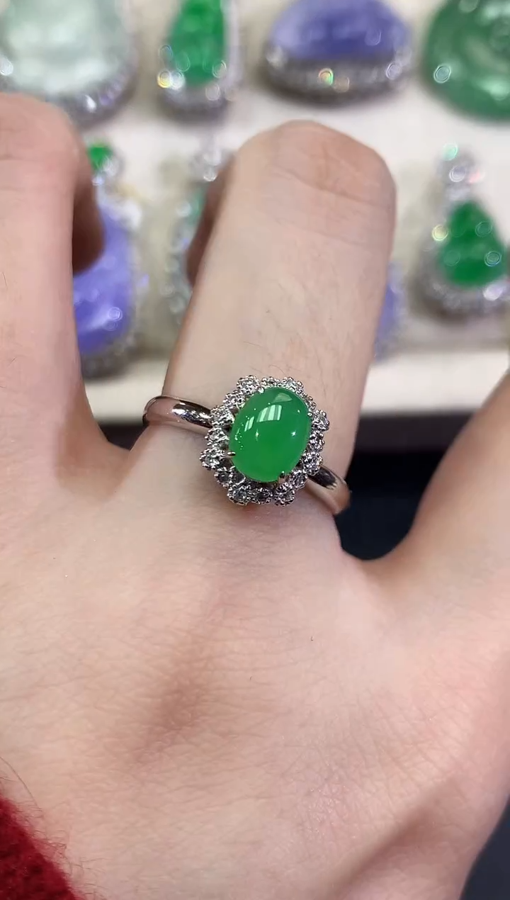 【闪购商品】翡翠戒指18K金镶嵌B23  