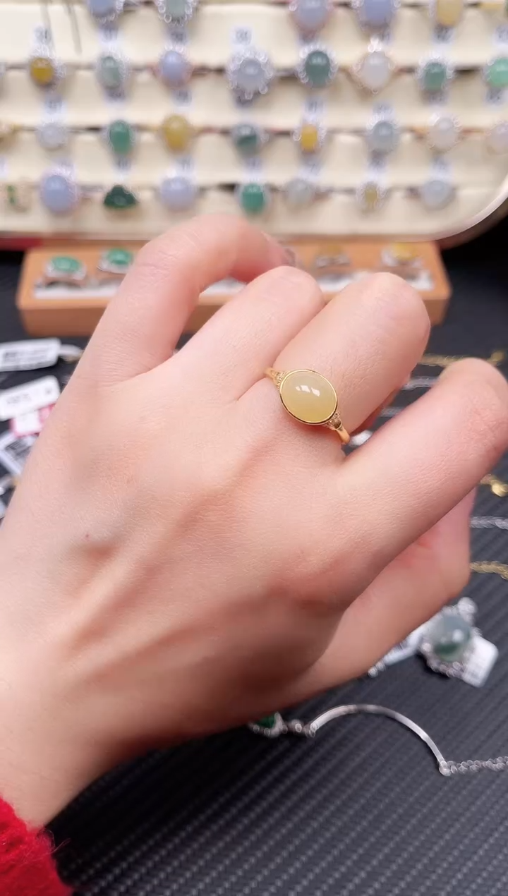 【闪购商品】翡翠戒指银S925镶嵌戒指35