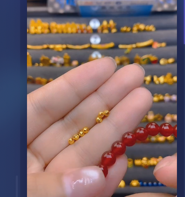 足金999卡3蹦迪10颗玛 瑙手串/ 多样性发