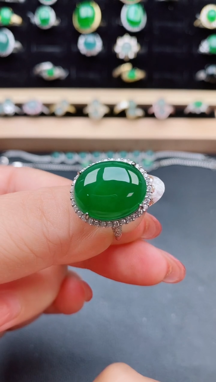 【闪购商品】翡翠戒指银S925镶嵌05800