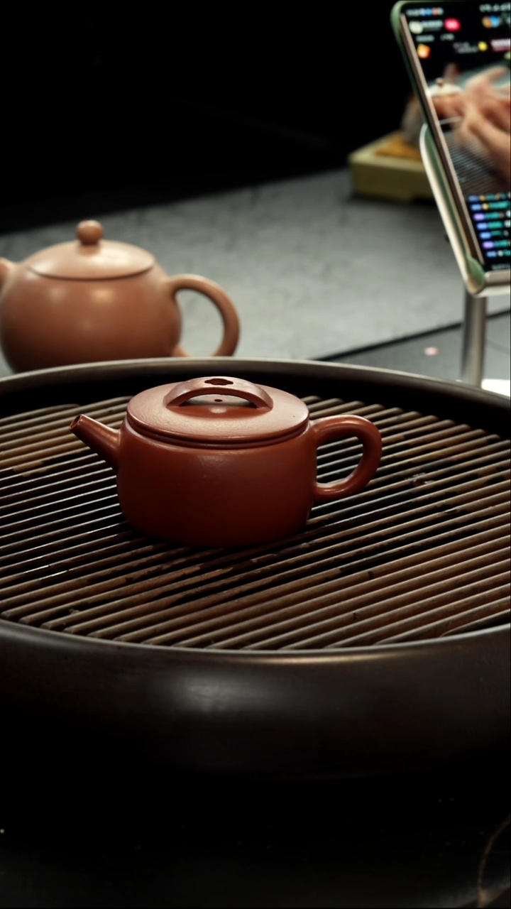 茶壶紫砂小煤窑朱泥  汉瓦壶