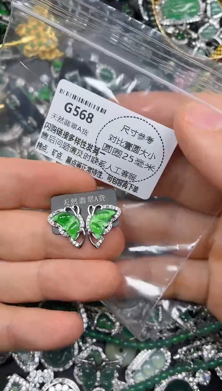 颈饰未镶嵌翡翠G568耳钉