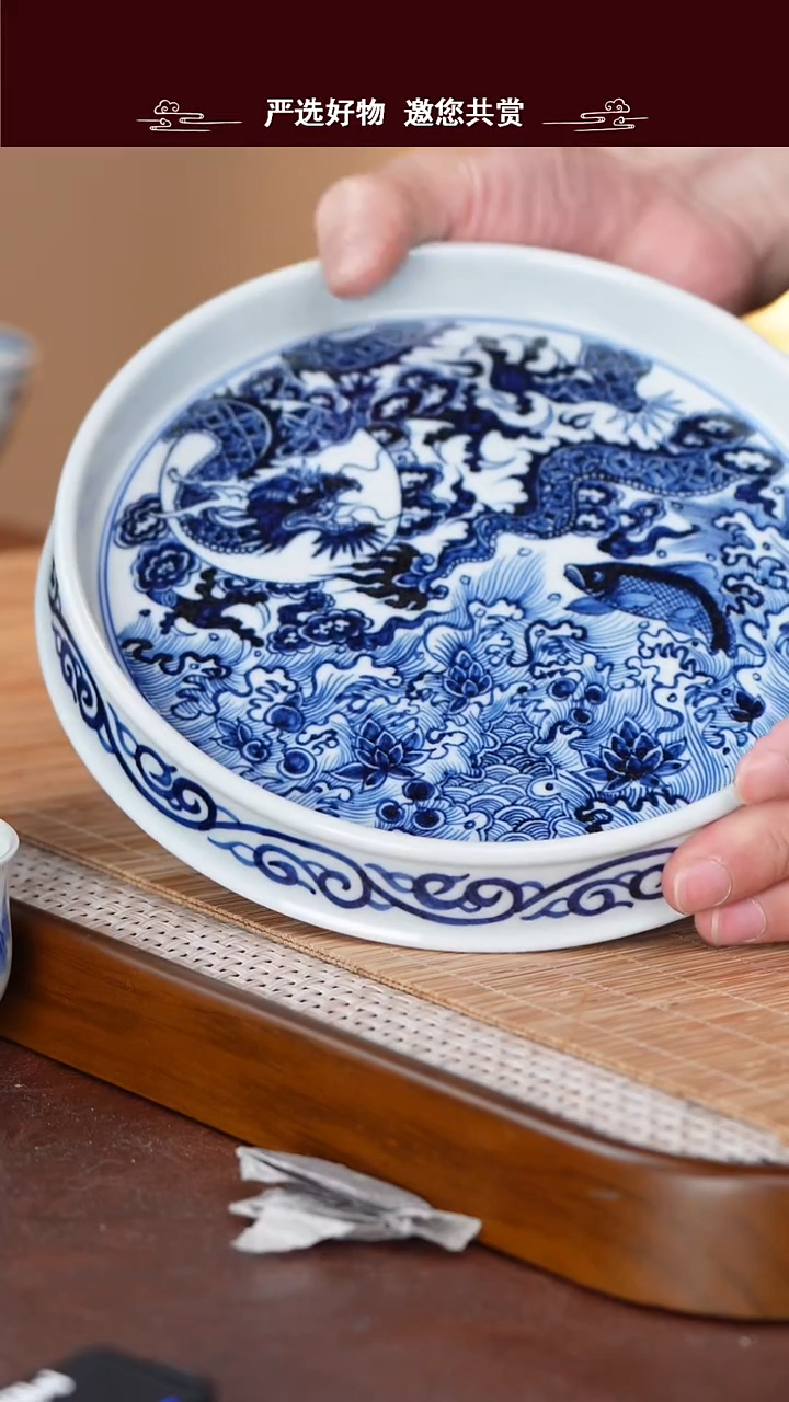 就*看手工手绘青花壶承