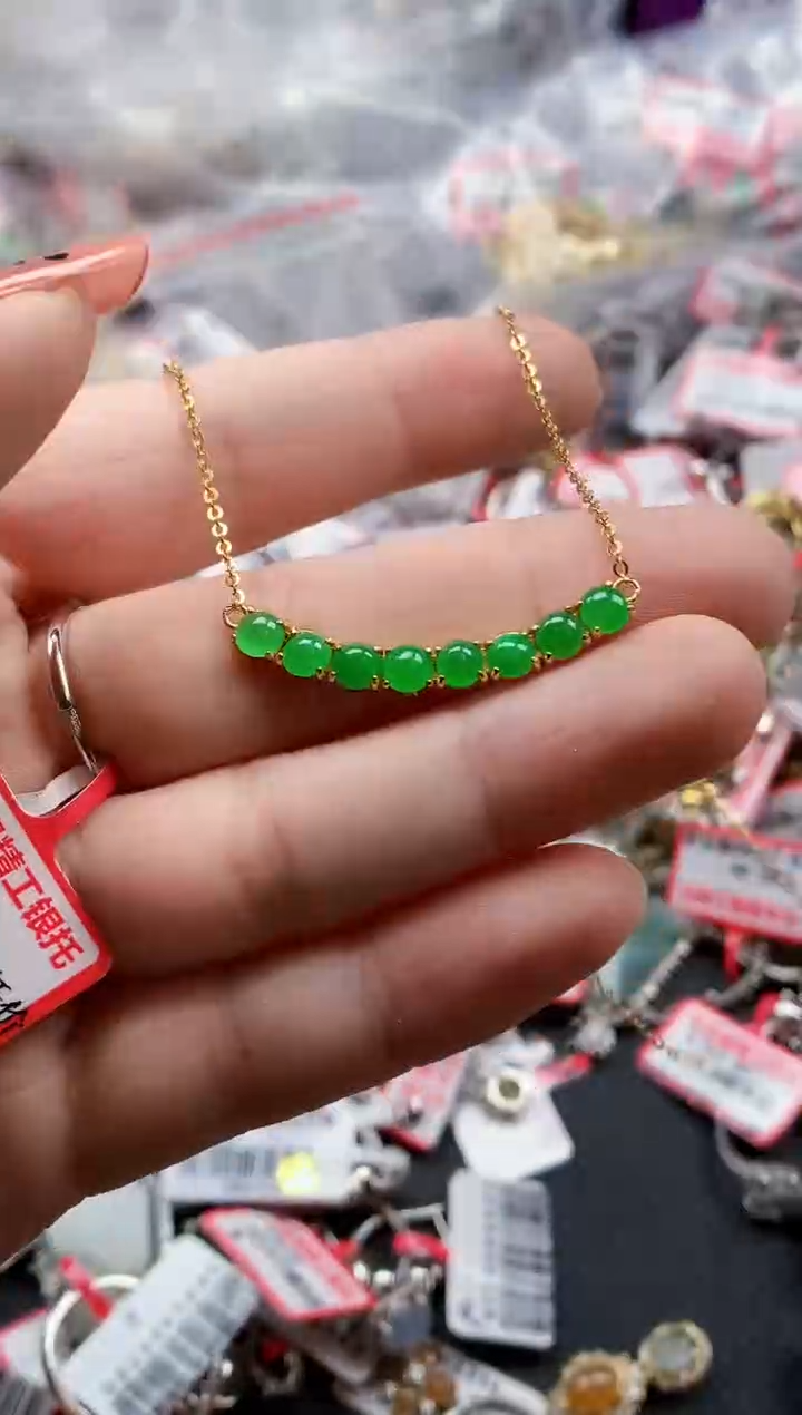 银S925镶嵌戒指翡翠天然A货缅甸翡翠