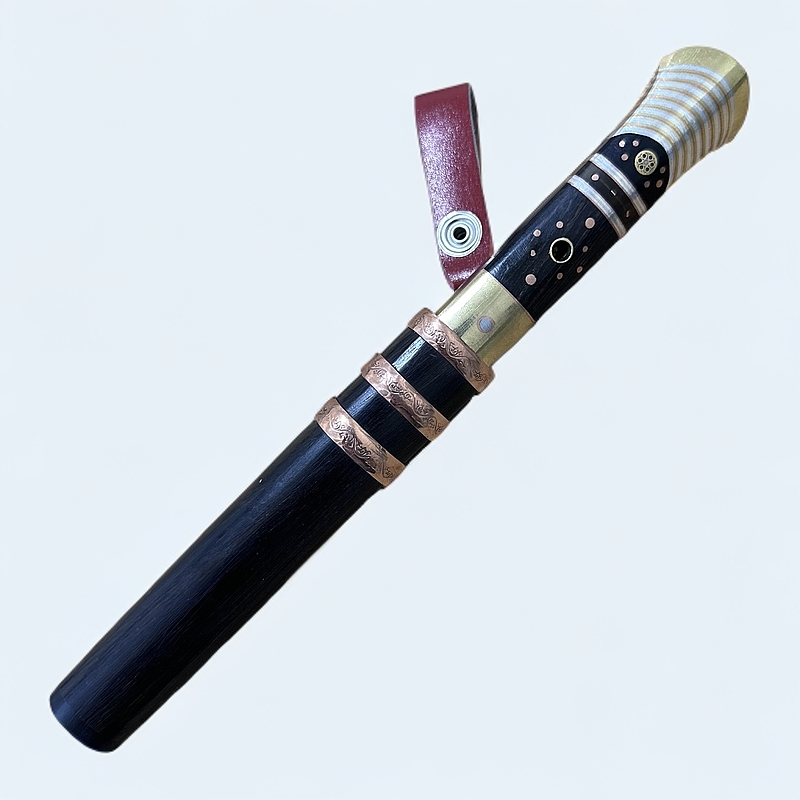 大河家精品什样锦黑檀木7寸折花刀 瓜果刀