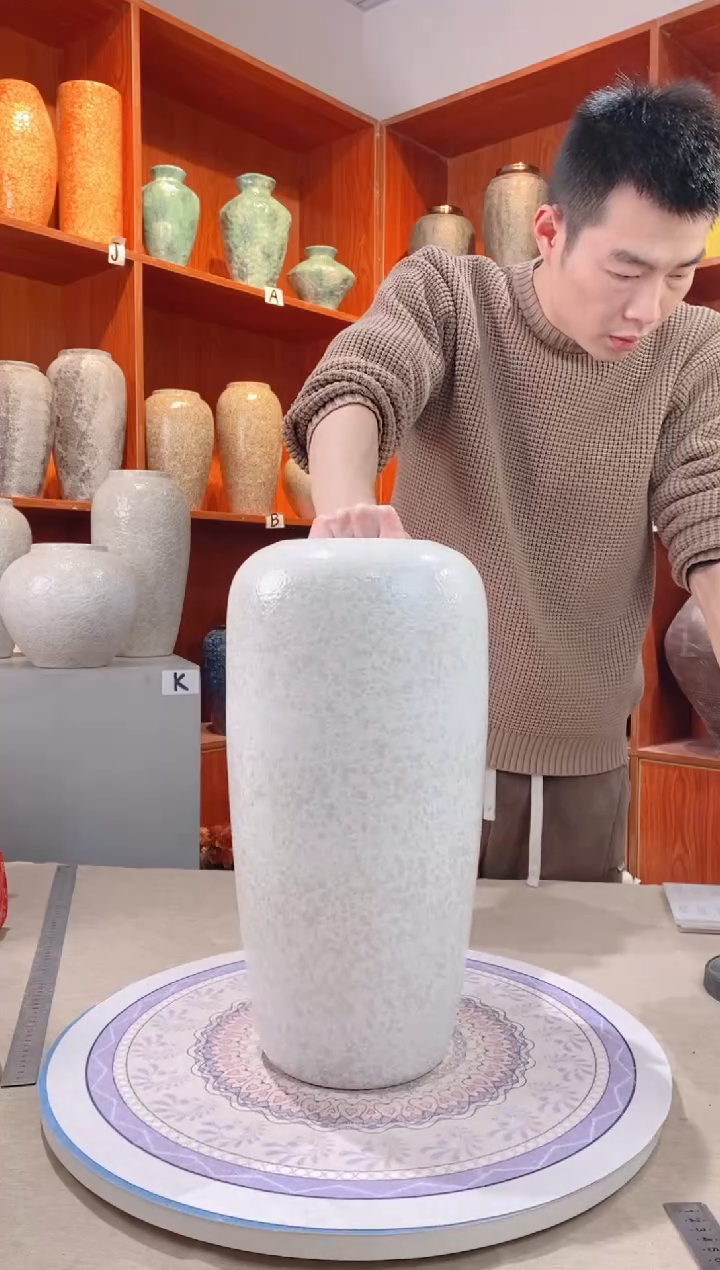 【闪购商品】瓶  陶瓷花瓶 无花 茶白40cm落地