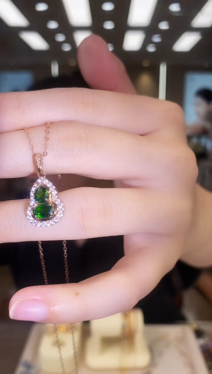 银S925镶嵌透辉石项链04