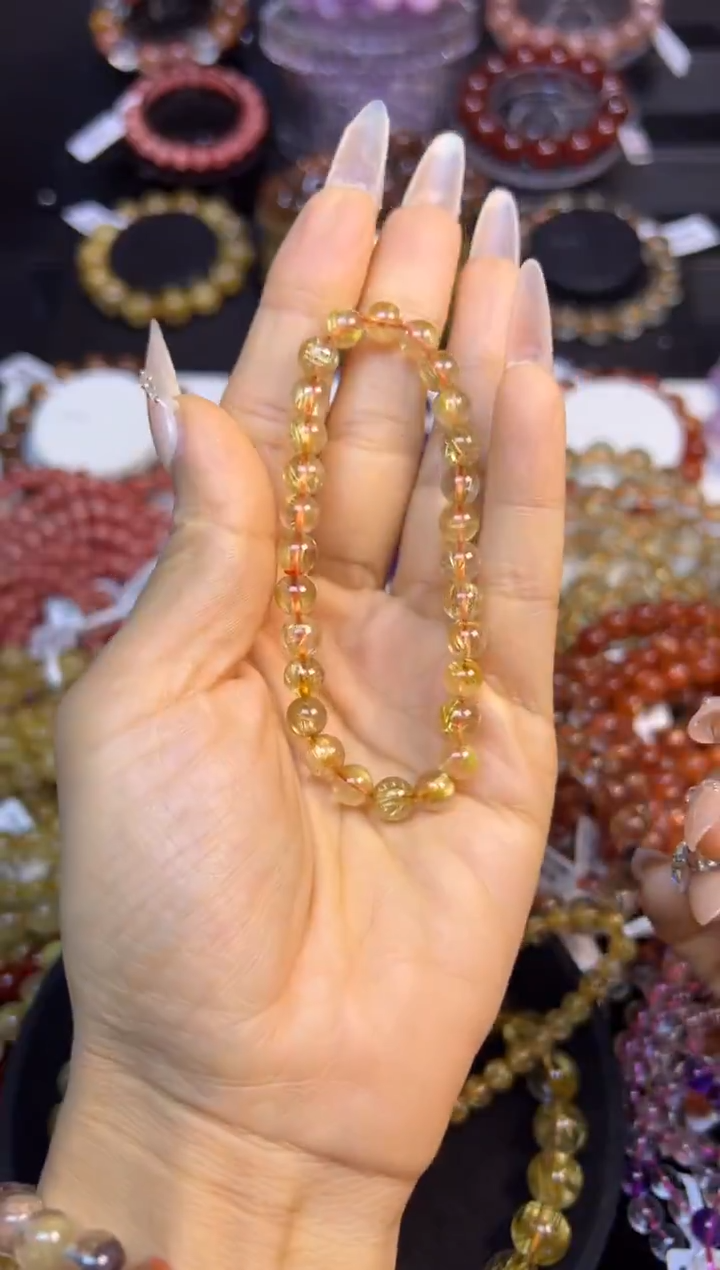 未镶嵌手串水晶金发晶6.8mm