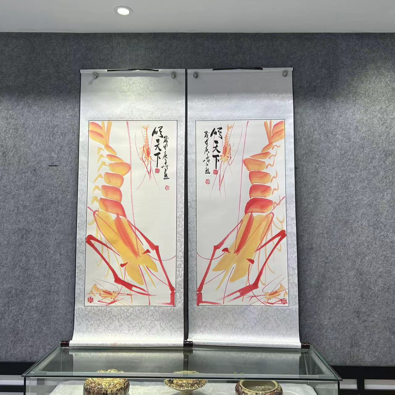 何江熊 国画  三尺《顺天下》彩对