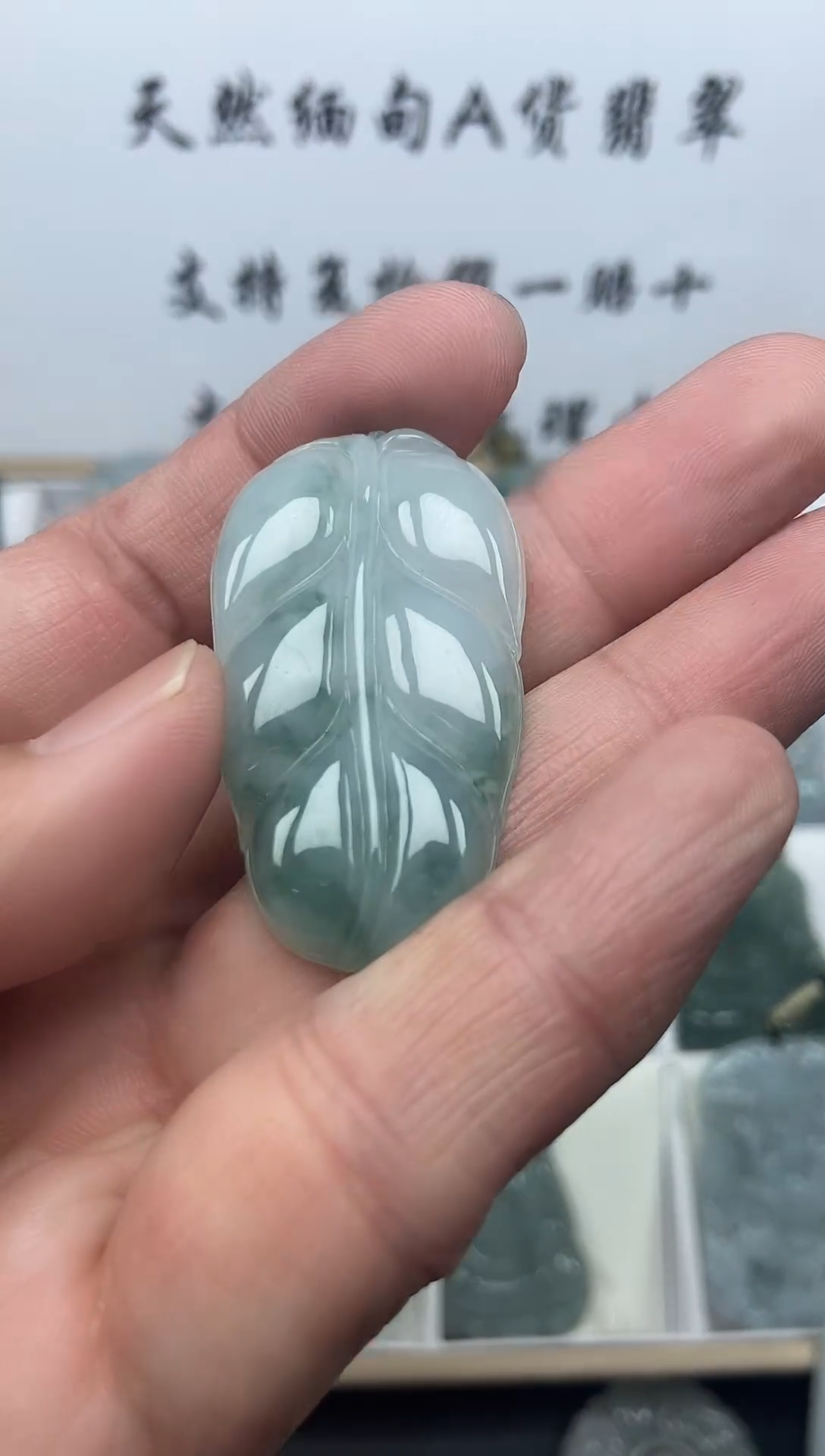 颈饰未镶嵌翡翠叶子