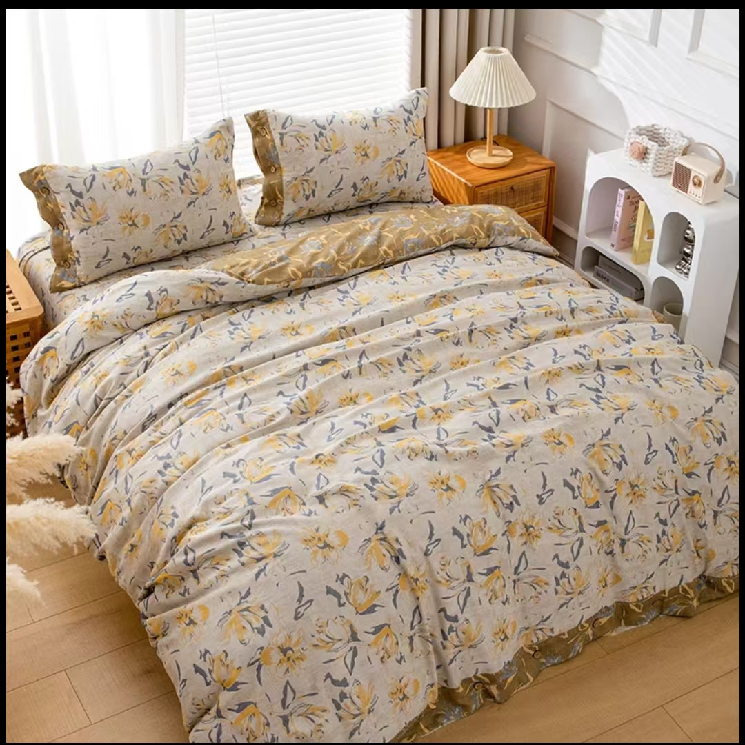 【禧礼 蓝-单人被】纯棉简约舒适提花轻奢系列床品