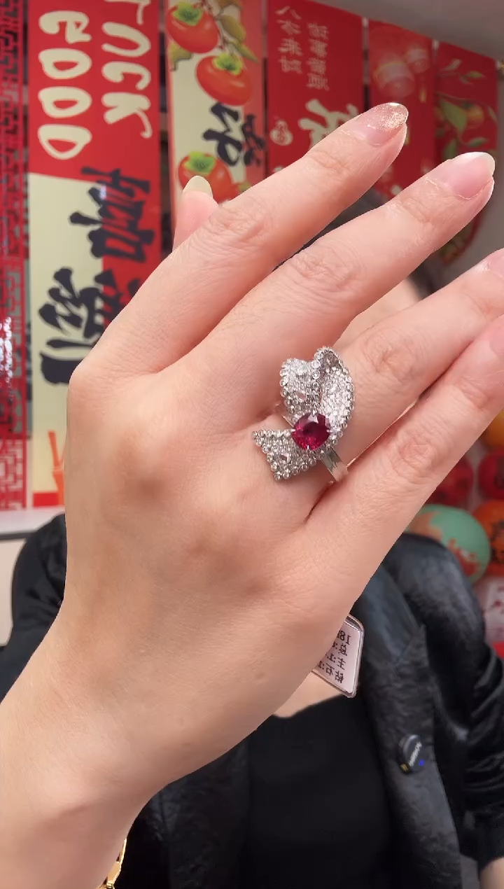 【闪购商品】红宝石戒指18K金镶嵌ATGS8658