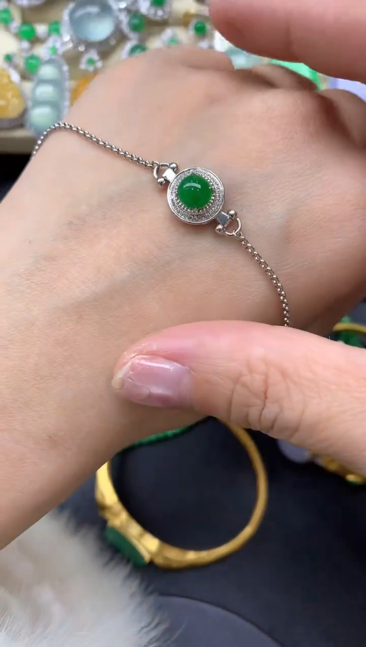 【闪购商品】翡翠手链18K金镶嵌313中国好珍宝