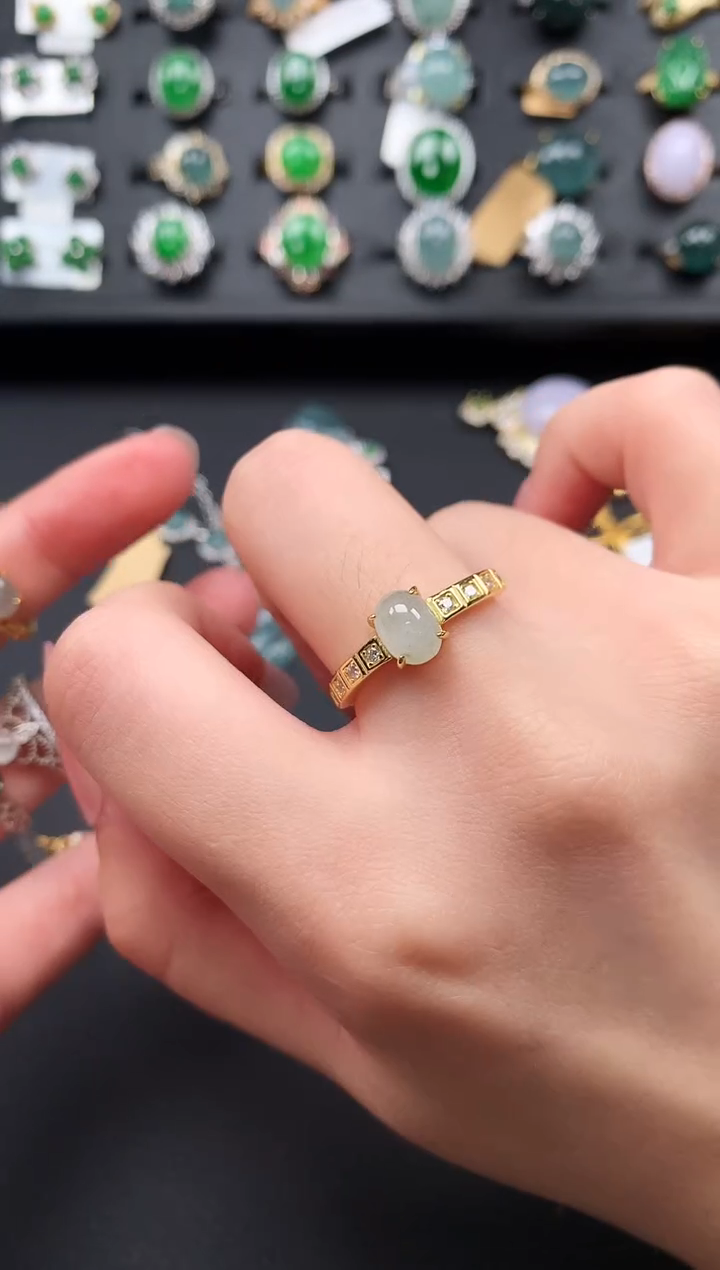 【闪购商品】翡翠戒指银S925镶嵌65134124