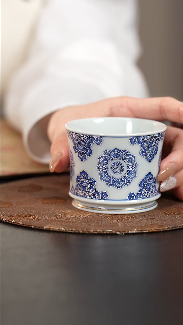 【闪购商品】杯四景堂青花描银