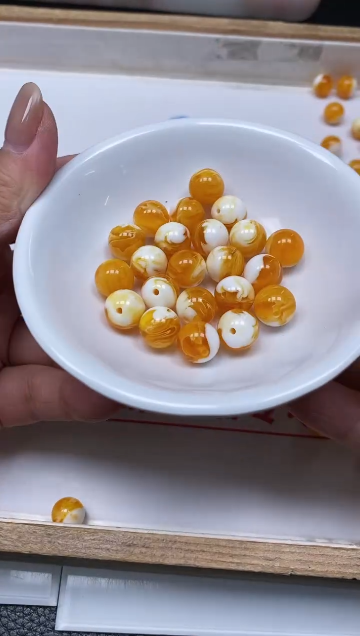 未镶嵌蜜蜡裸石A18 金丝蜡10mm20个15元