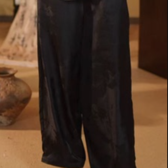 慧  新中式   风  96525 香云纱 千里江山奶奶裤