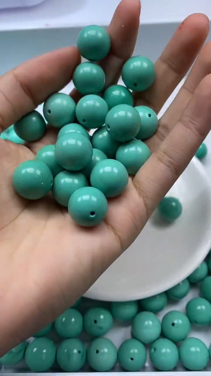 未镶嵌颈饰玛瑙/玉髓W2411-高瓷绿*松14mm*1颗