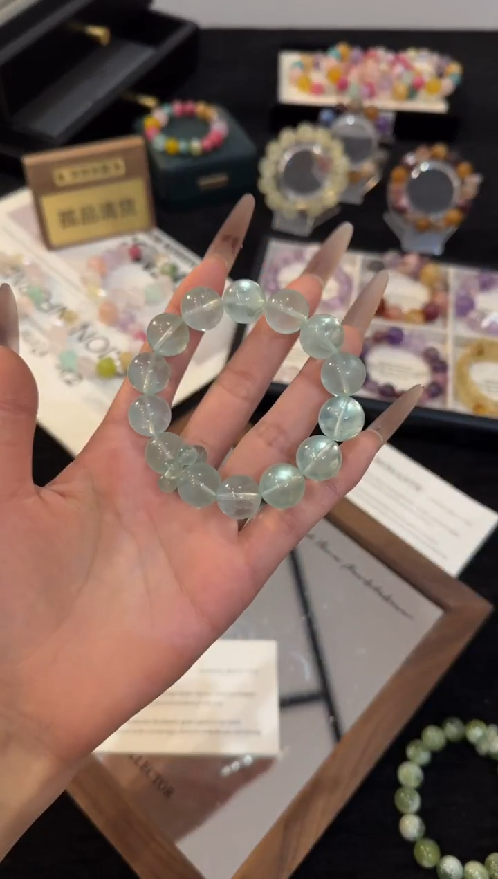 合金手链水晶绿萤石手链x3392