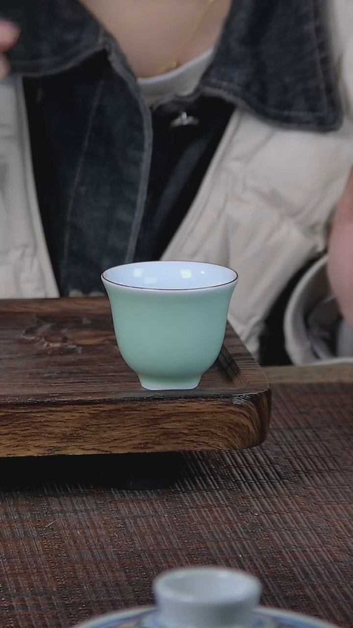 【闪购商品】折葵非器手工手绘绿紫金口杯