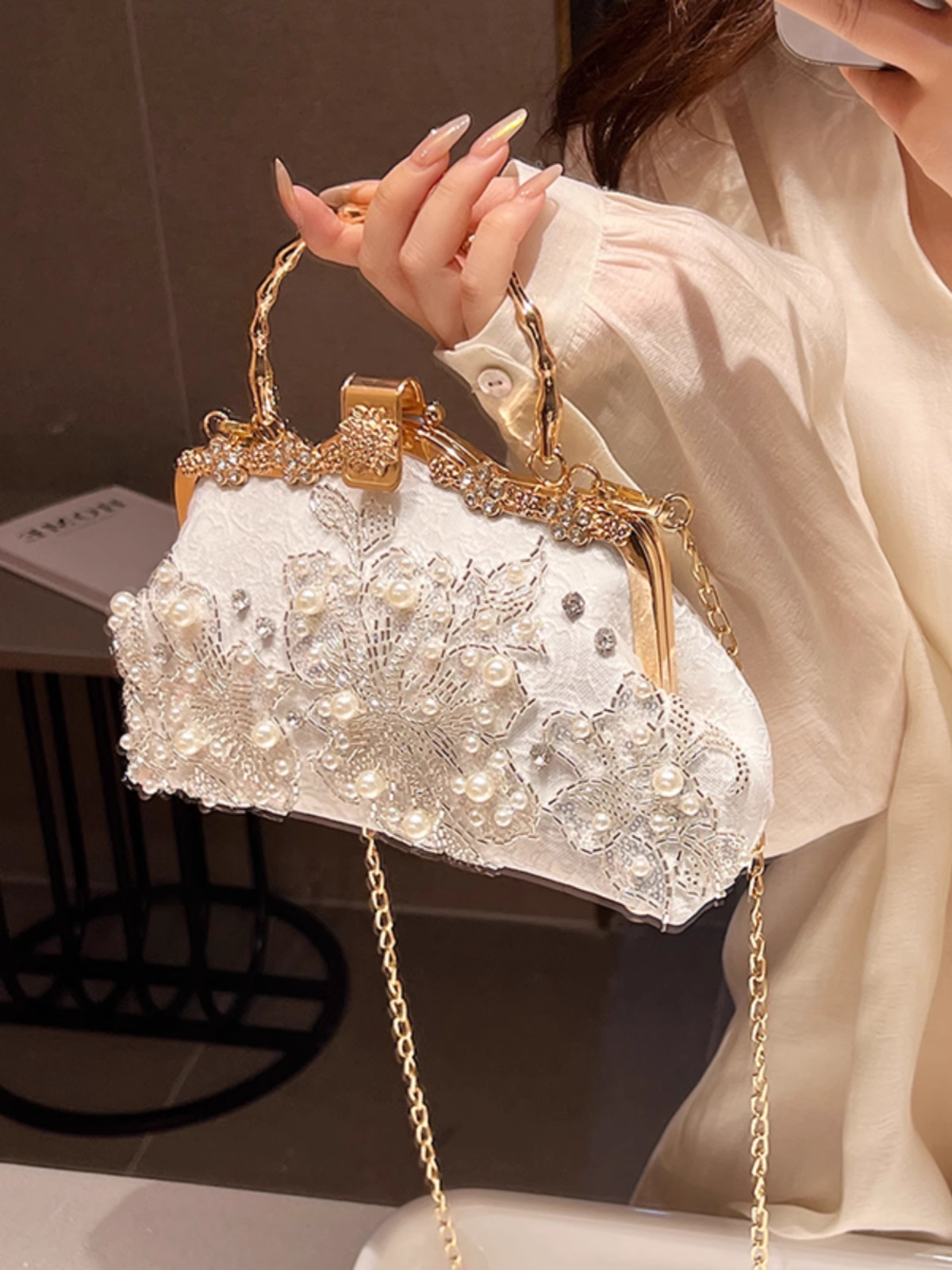 东方黛迪  百搭精致气质名媛手拿女包晚宴包中式复古包时尚PB3B55