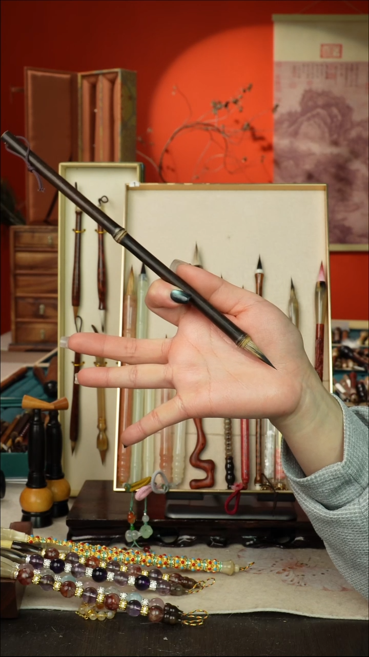 543号闪孤品高货毛笔链接 清水试笔 蘸墨不退