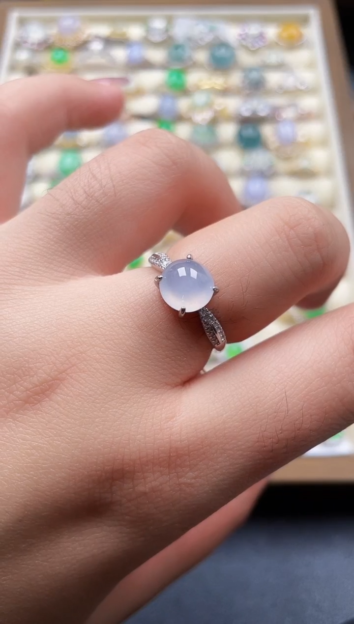 银S925镶嵌戒指翡翠99