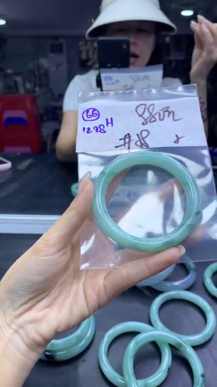 未镶嵌定制翡翠66手镯58纹+880元+拍一发一